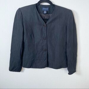 Ann Taylor Linen Blend Black Blazer
